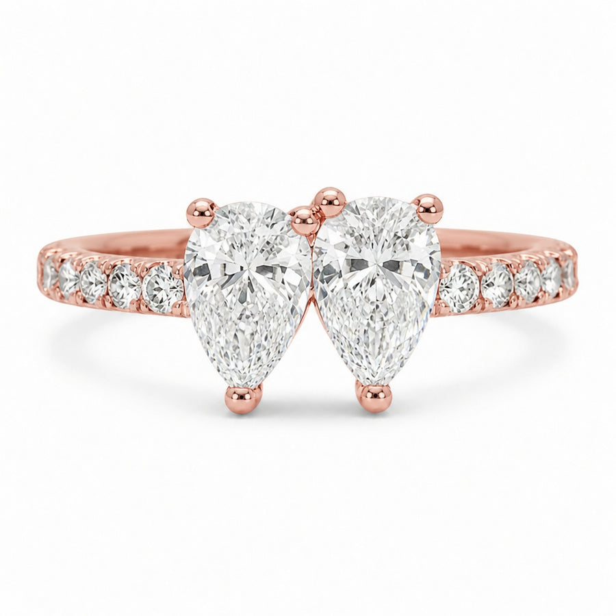 1.25 CT Two-Stone Lab-Grown Diamond Fashion Ring in 14K White Gold (D–F / VS1–VS2)