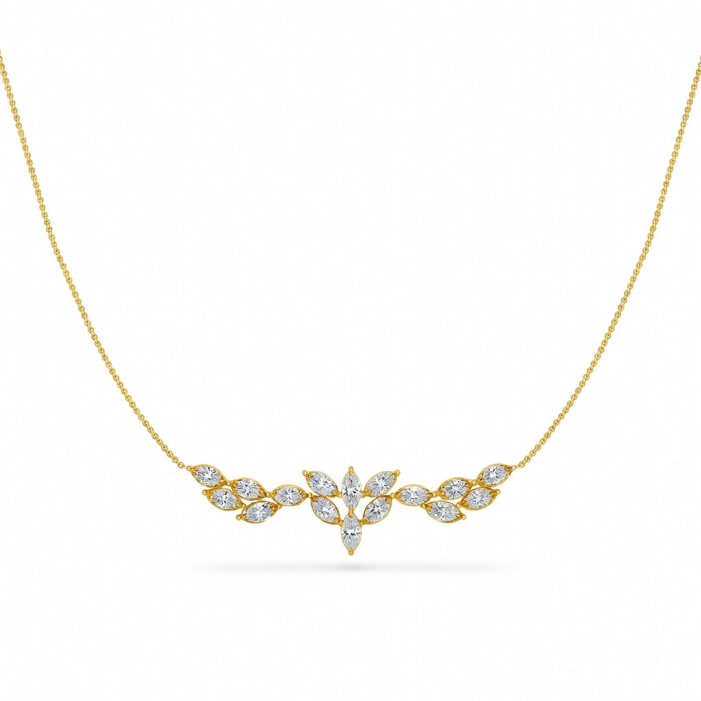 2.15 Ct Marquise Cut Diamond Chain Necklace VS1 D-F White Gold 14k