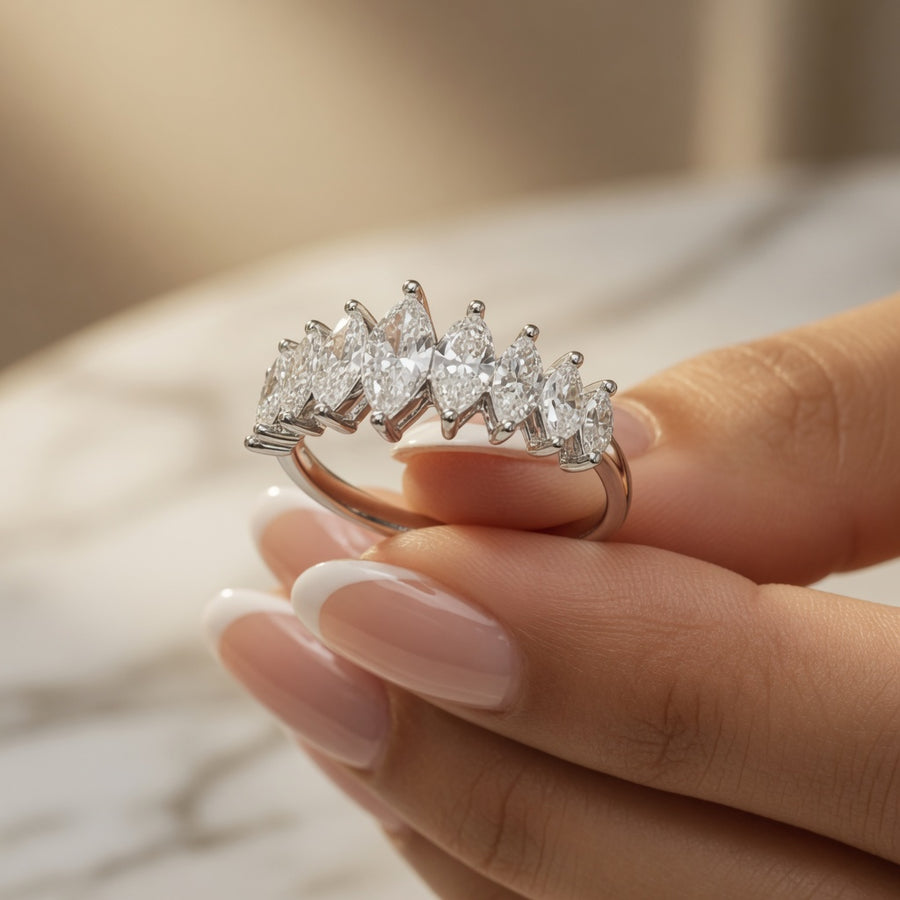 1.40 CT Lab-Grown Diamond Band Fashion Ring in 14K White Gold (D–F / VS1–VS2)