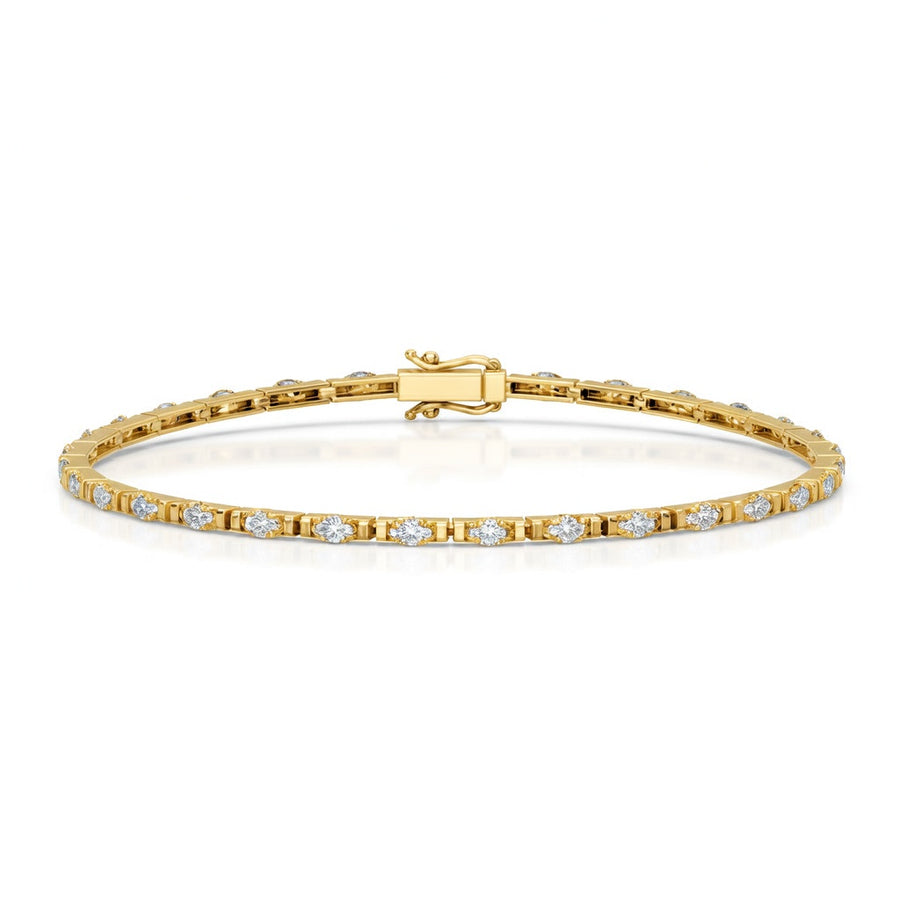 3.09 Carat Marquise Cut Diamond Tennis Bracelet VS1 D F White Gold 14k