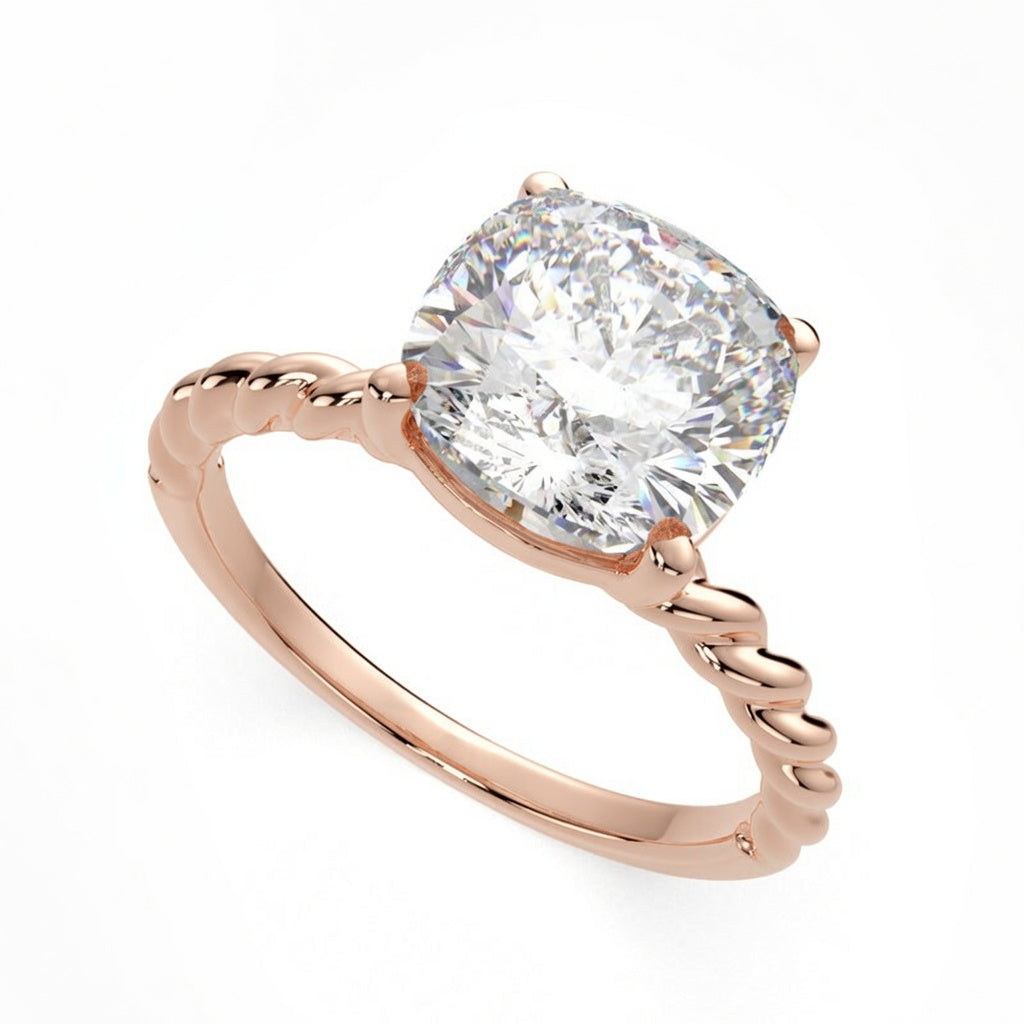 Renata 1 Carat Cushion Cut Solitaire Rope Engagement Ring