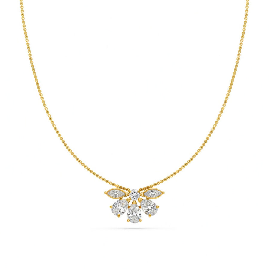 1.5 Ct Round Pear Marquise Cut Diamond Chain Necklace VS1 D-F White Gold 14k