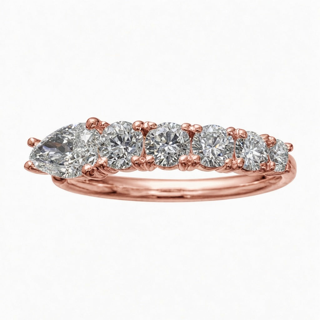 1.05 CT Lab-Grown Diamond Band Fashion Ring in 14K White Gold (D–F / VS1–VS2)