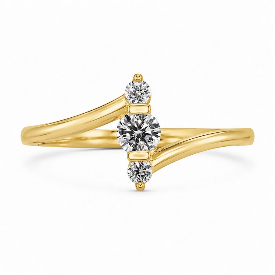 1.00 CT Lab-Grown Diamond Three-Stone Stacking Ring in 14K White Gold – Minimalist Triple Stone Promise Design