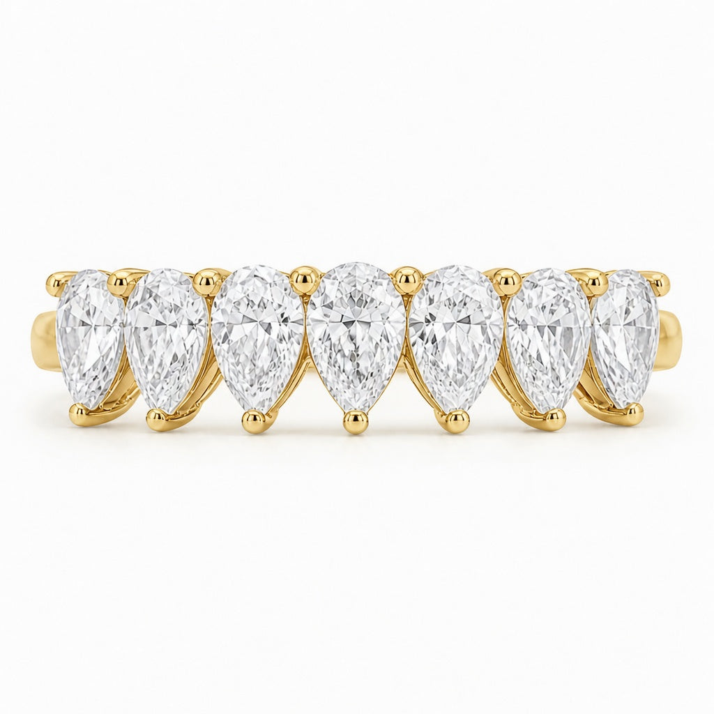 14K White Gold Lab-Grown Diamond Half Eternity Fashion Ring (1.15 CTW – D–F / VS1–VS2)