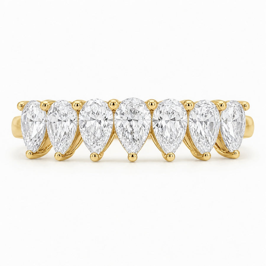 14K White Gold Lab-Grown Diamond Half Eternity Fashion Ring (1.15 CTW – D–F / VS1–VS2)