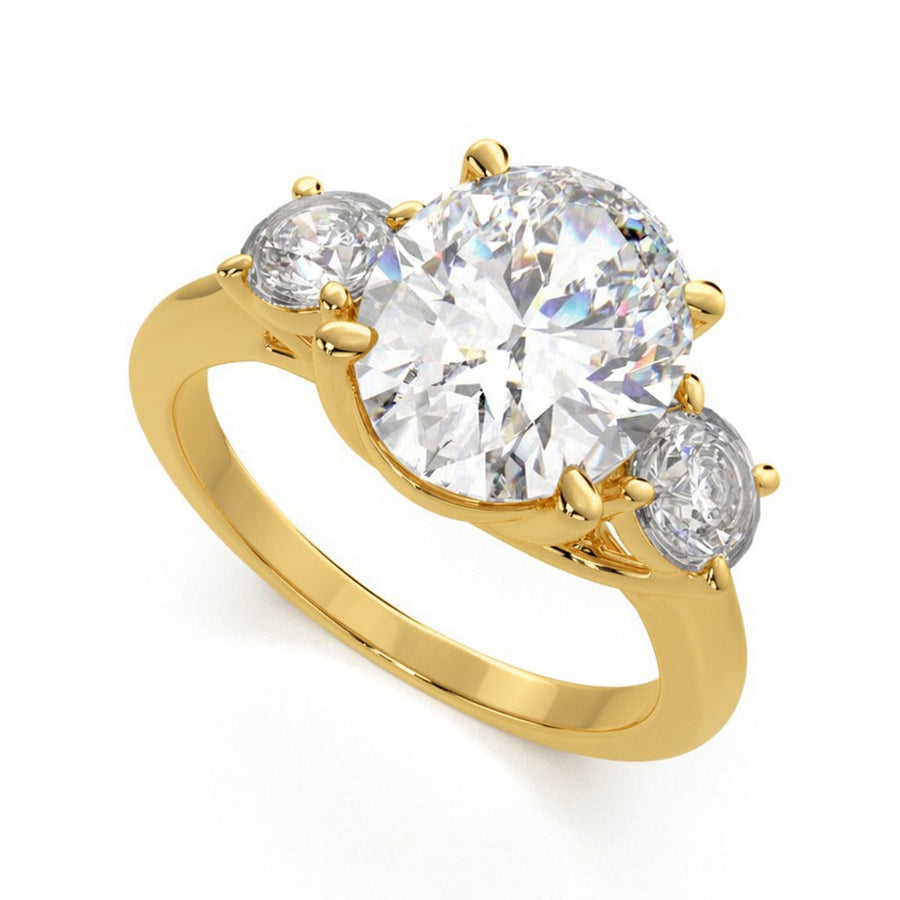 Hana 4.2 Carat Oval Cut 3 Stone Engagement Ring