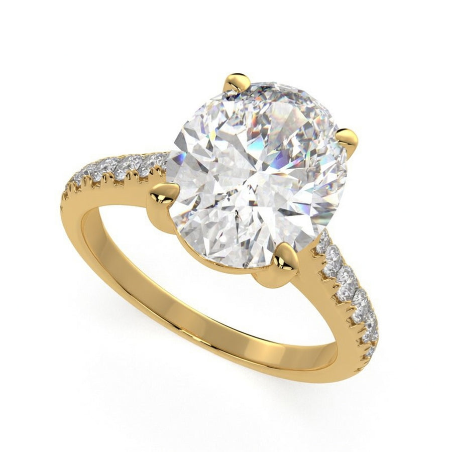 Ginevra 4.2 Carat Oval Cut Tapered Engagement Ring