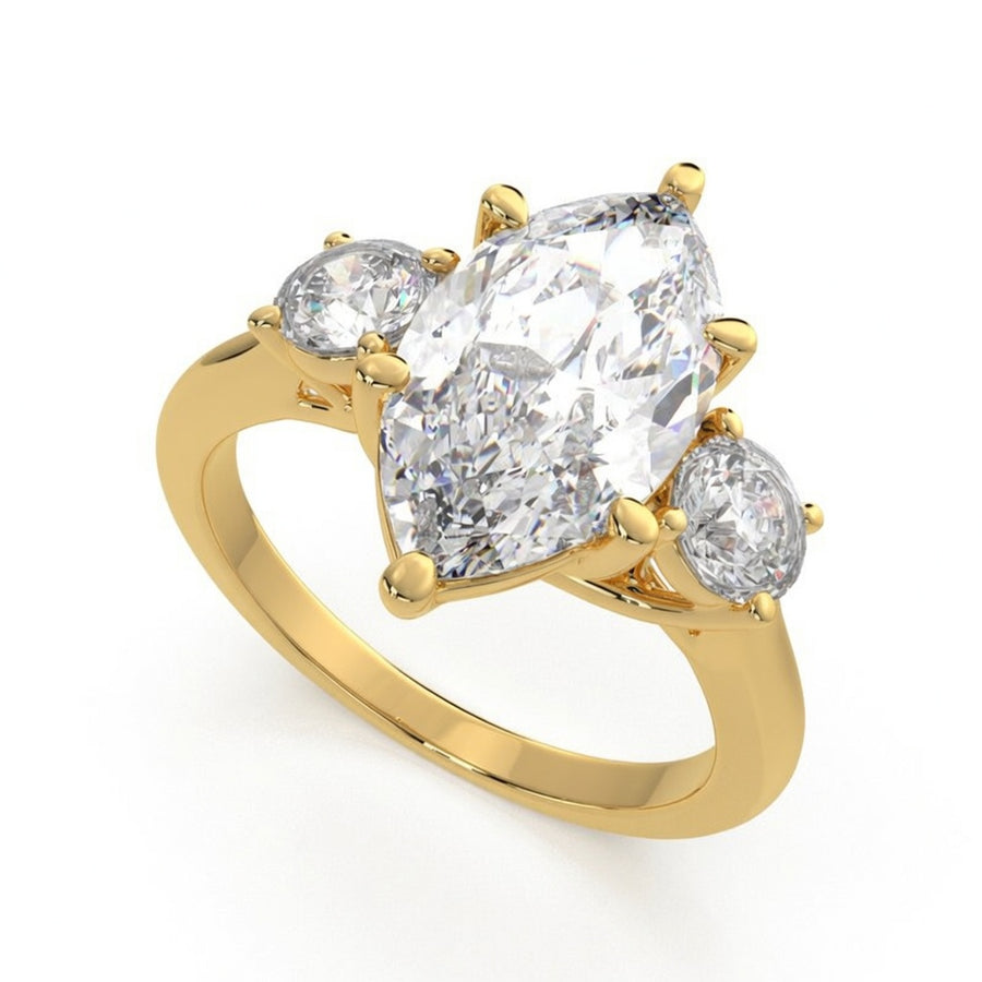 Hana 2.2 Carat Marquise Cut 3 Stone Engagement Ring