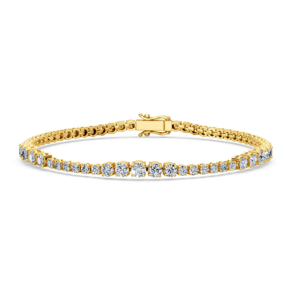 4.97 Carat Round Cut Diamond Tennis Bracelet VS1 D F White Gold 14k