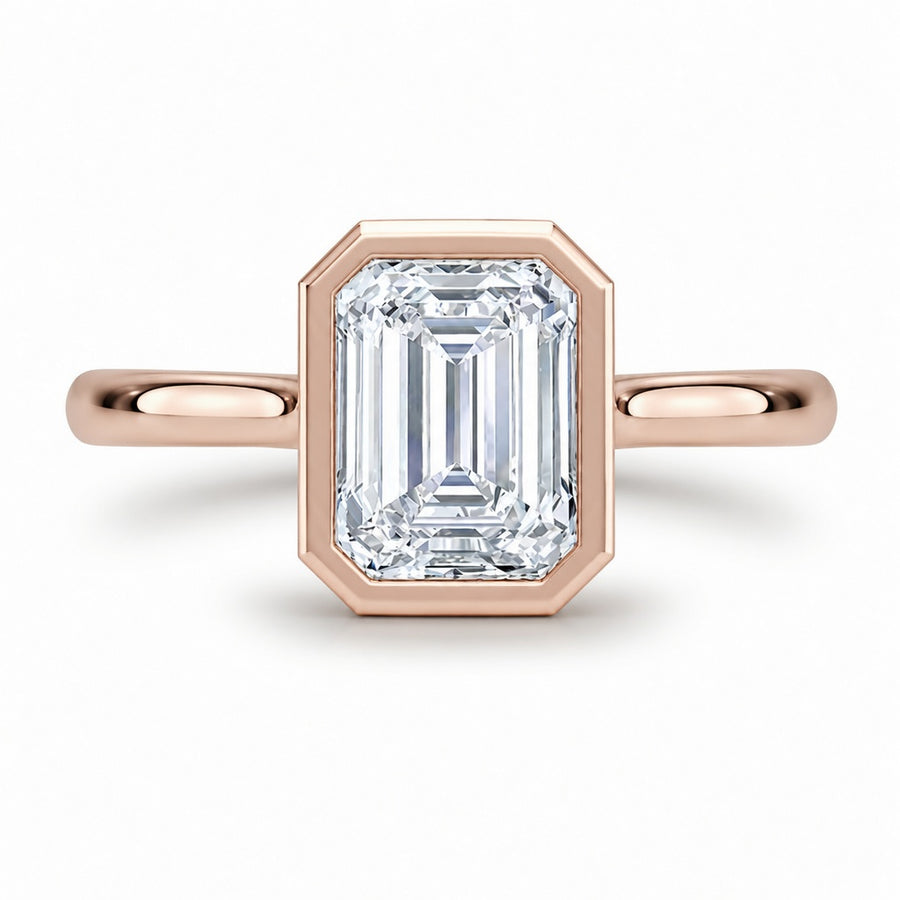 3.00 CT Luna Lab-Grown Diamond Hidden Halo Engagement Ring in 14K White Gold – Elegant Solitaire Design