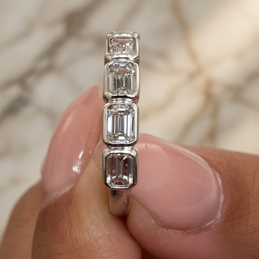 1.05 CT 5-Stone Lab-Grown Diamond Fashion Ring in 14K White Gold (D–F / VS1–VS2)