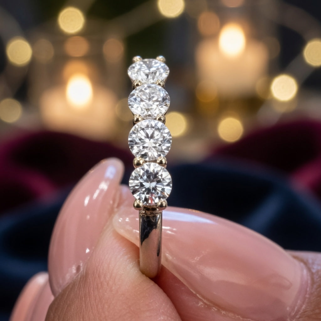 14K White Gold Lab-Grown Diamond Wedding Band (1.25 CTW – D–F / VS1–VS2)