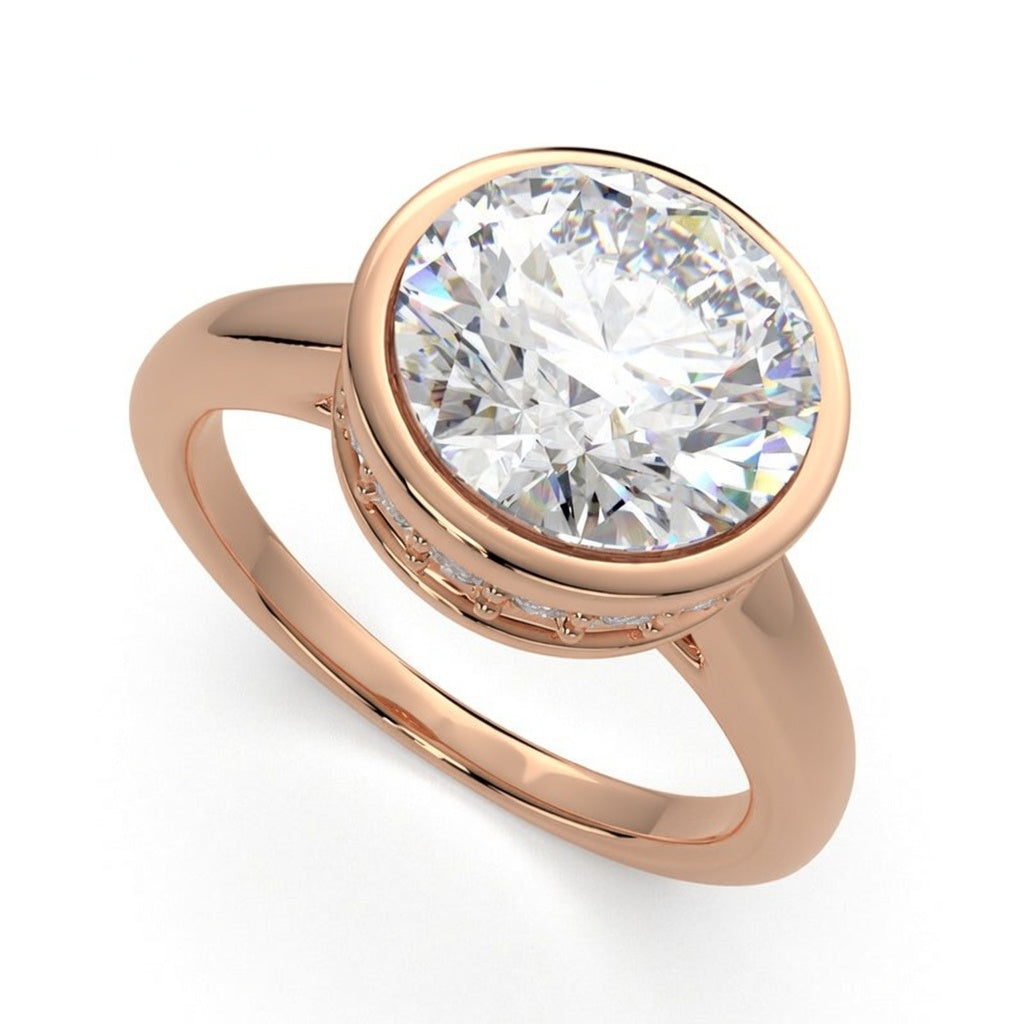 Xenia 1.15 Carat Round Cut Halo Pave Solitaire Engagement Ring