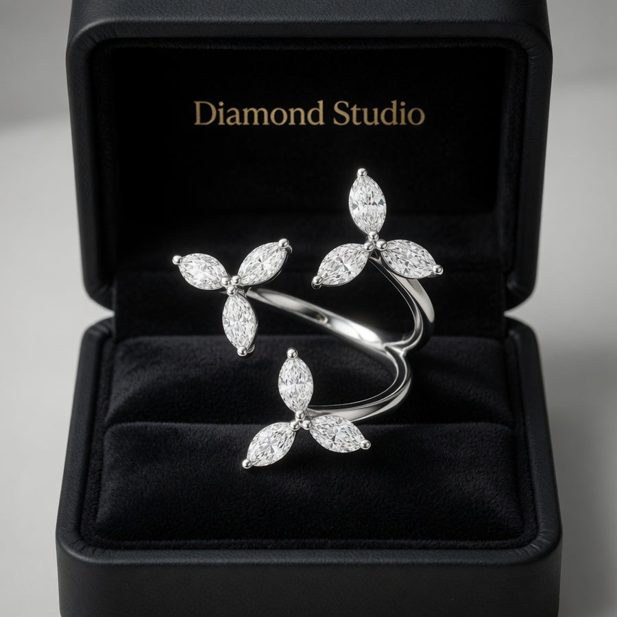 1.00 CT Lab-Grown Diamond Wrap Fashion Ring in 14K White Gold (D–F / VS1–VS2)