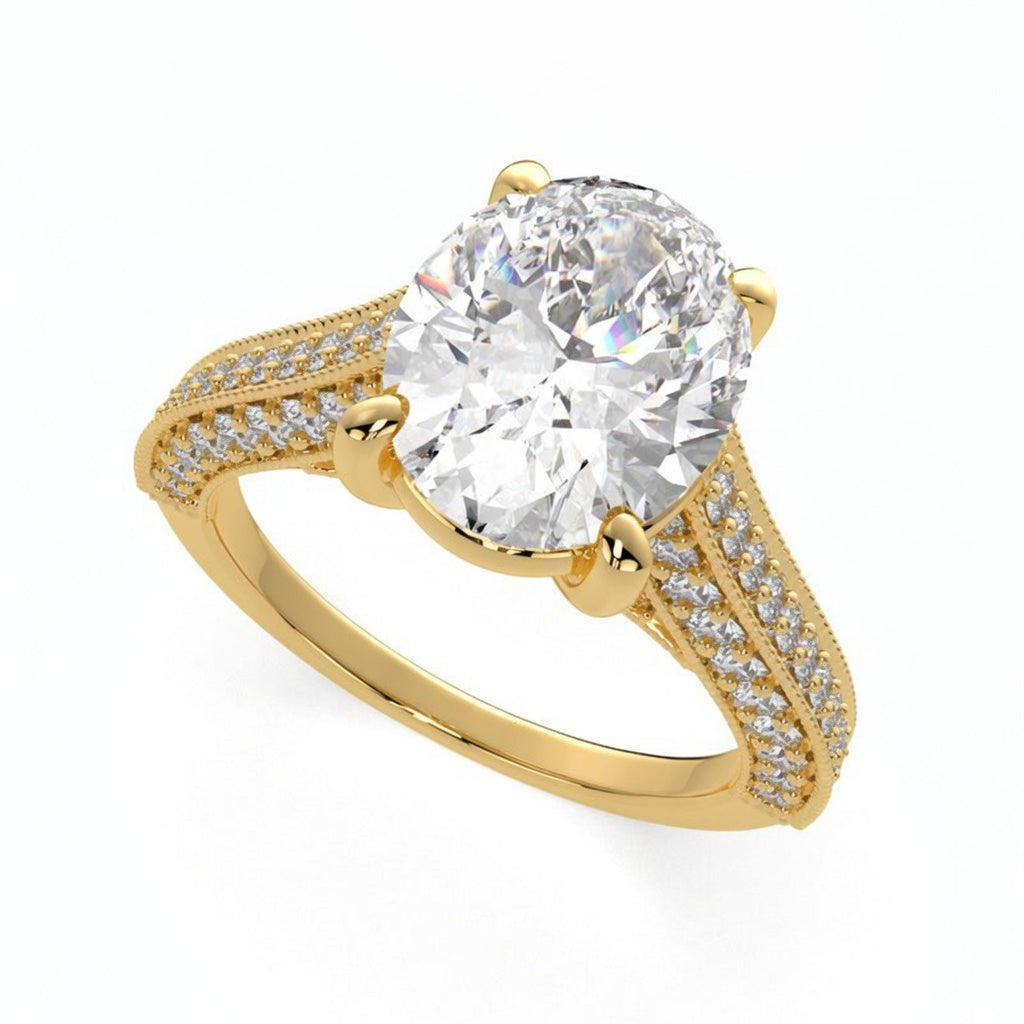 Martina 4.75 Carat Oval Cut Pave Engagement Ring