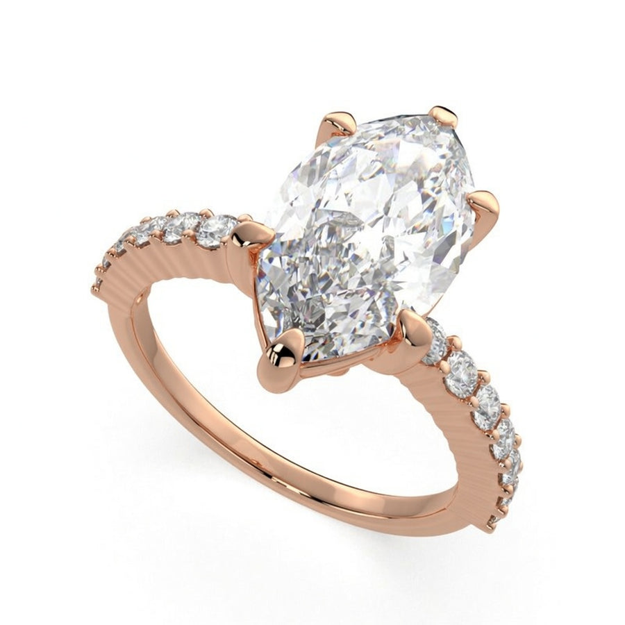 Lavinia 4.35 Carat Marquise Cut Side Stone 4 Prong Engagement Ring