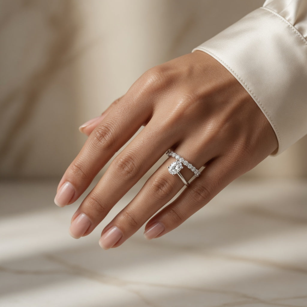 1.15 CT Lab-Grown Diamond Wrap Fashion Ring in 14K White Gold (D–F / VS1–VS2)