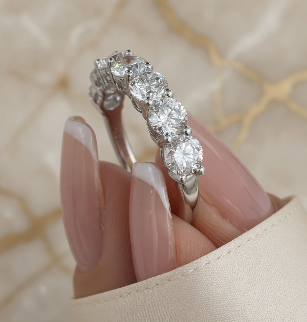 2.20 CT Lab-Grown Diamond Band Ring in 14K White Gold (D–F / VS1–VS2)