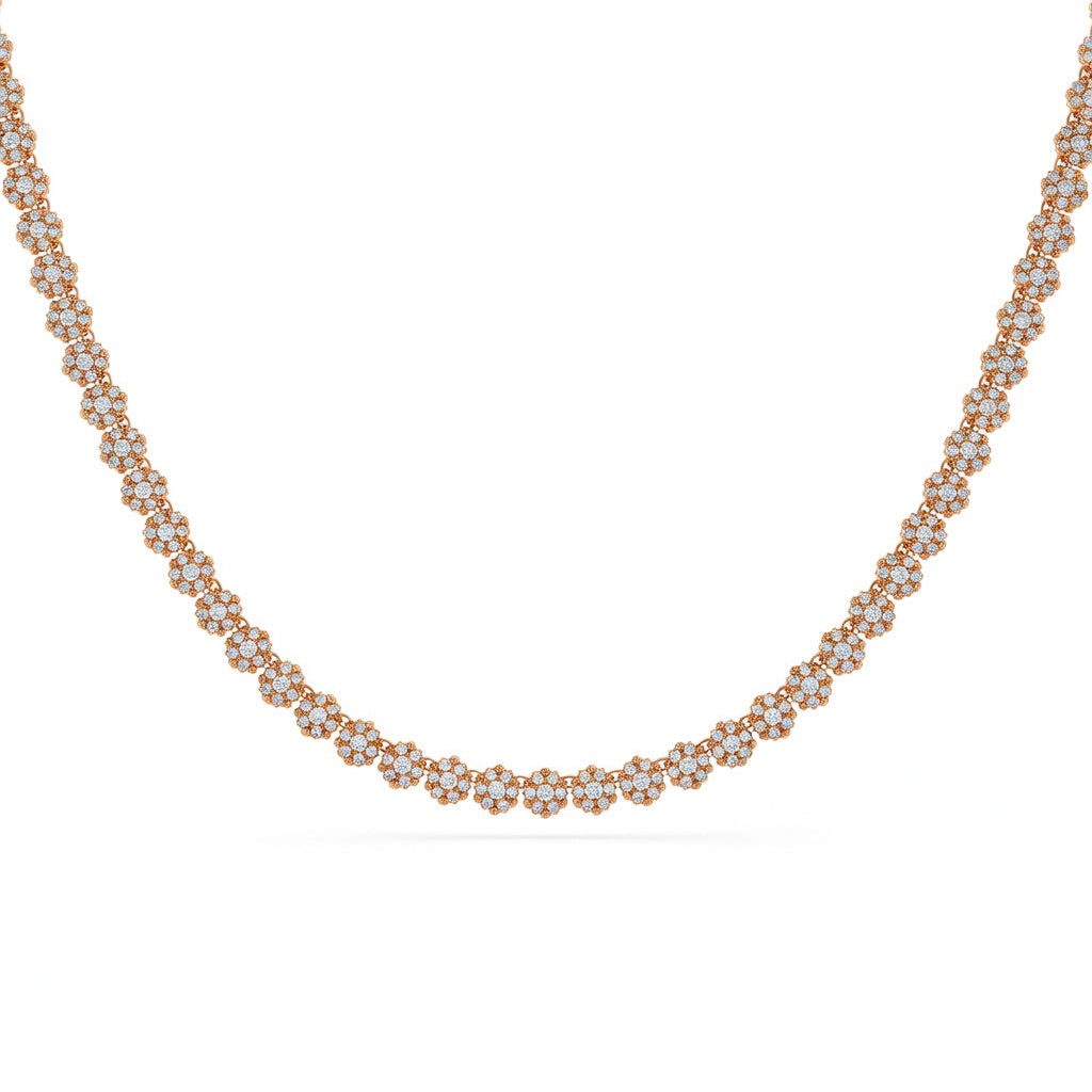 11.5 Ct Round Cut Diamond Tennis Necklace VS1 D-F White Gold 14k