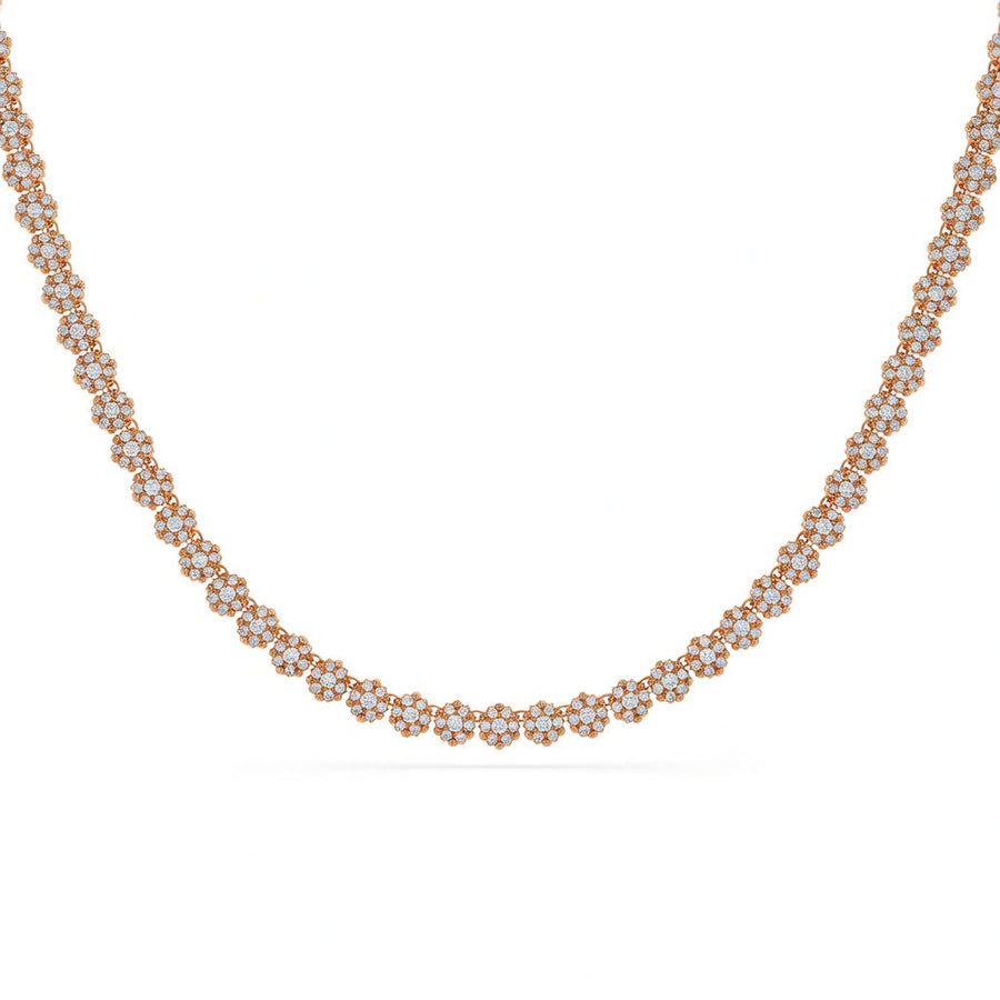 6.75 Ct Round Cut Diamond Tennis Necklace VS1 D-F White Gold 14k
