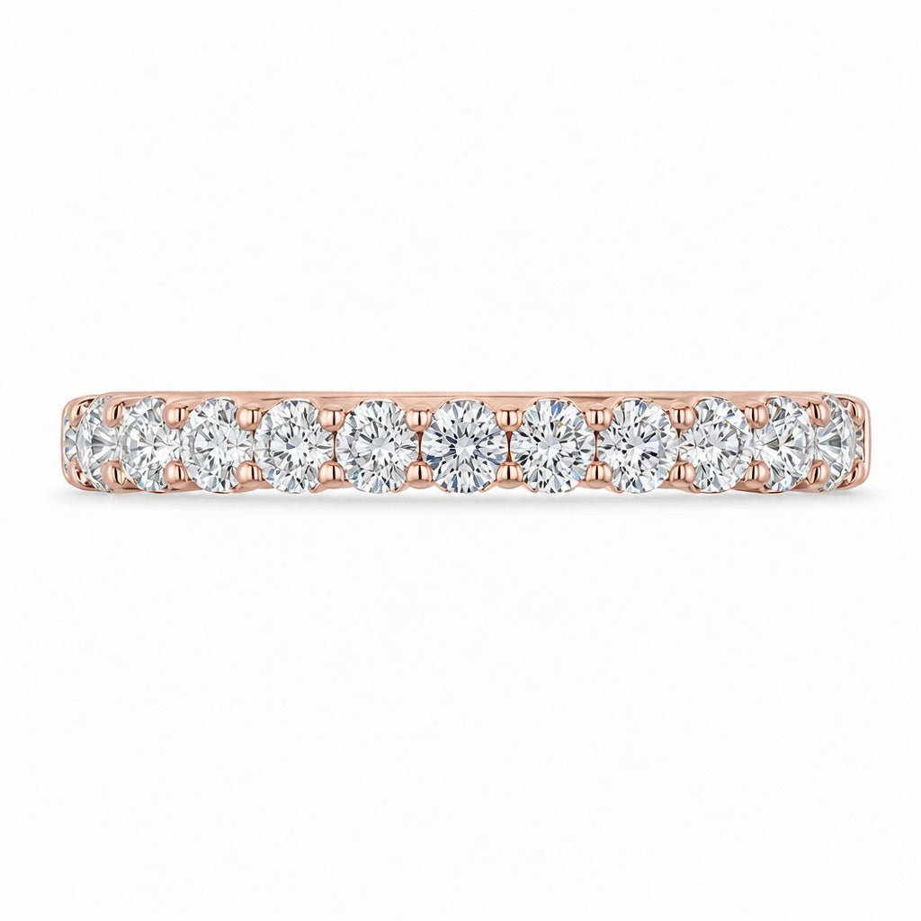 1.00 CT Lab-Grown Diamond Half Eternity Ring in 14K White Gold (D–F / VS1–VS2)