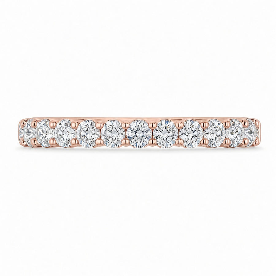 1.00 CT Lab-Grown Diamond Half Eternity Ring in 14K White Gold (D–F / VS1–VS2)