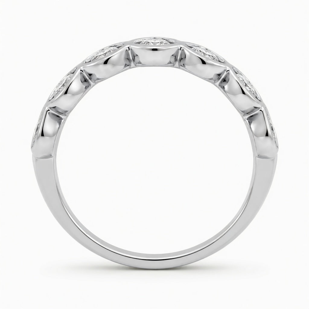 1.00 CT Lab-Grown Diamond Half Eternity Ring in 14K White Gold (D–F / VS1–VS2)