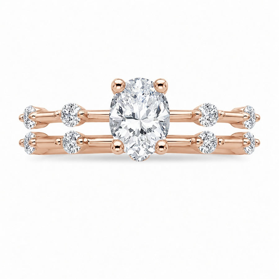 2.00 CT Aimee Lab-Grown Diamond 2PCS Bridal Set in 14K Yellow Gold – Ultra-Thin Modern Wedding Ring Design