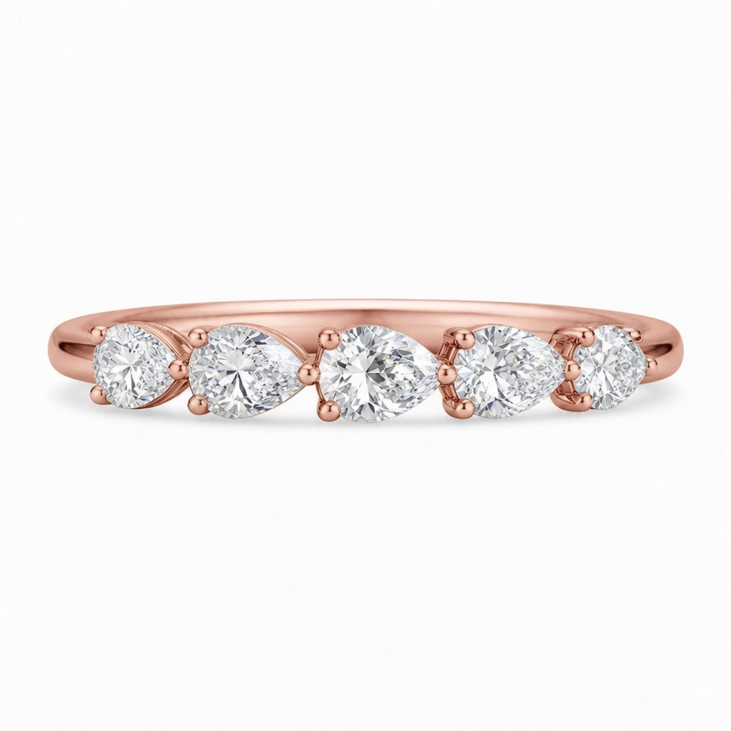 14K White Gold Lab-Grown Diamond 5-Stone Fashion Ring (1.00 CTW – D–F / VS1–VS2)