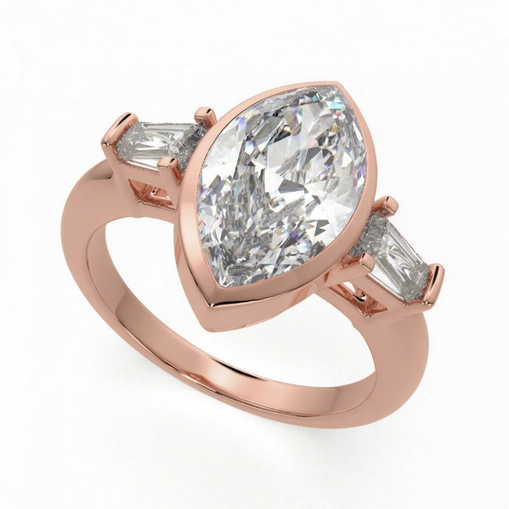 Emilia 2.5 Carat Marquise Cut Trilogy 3 Stone Engagement Ring
