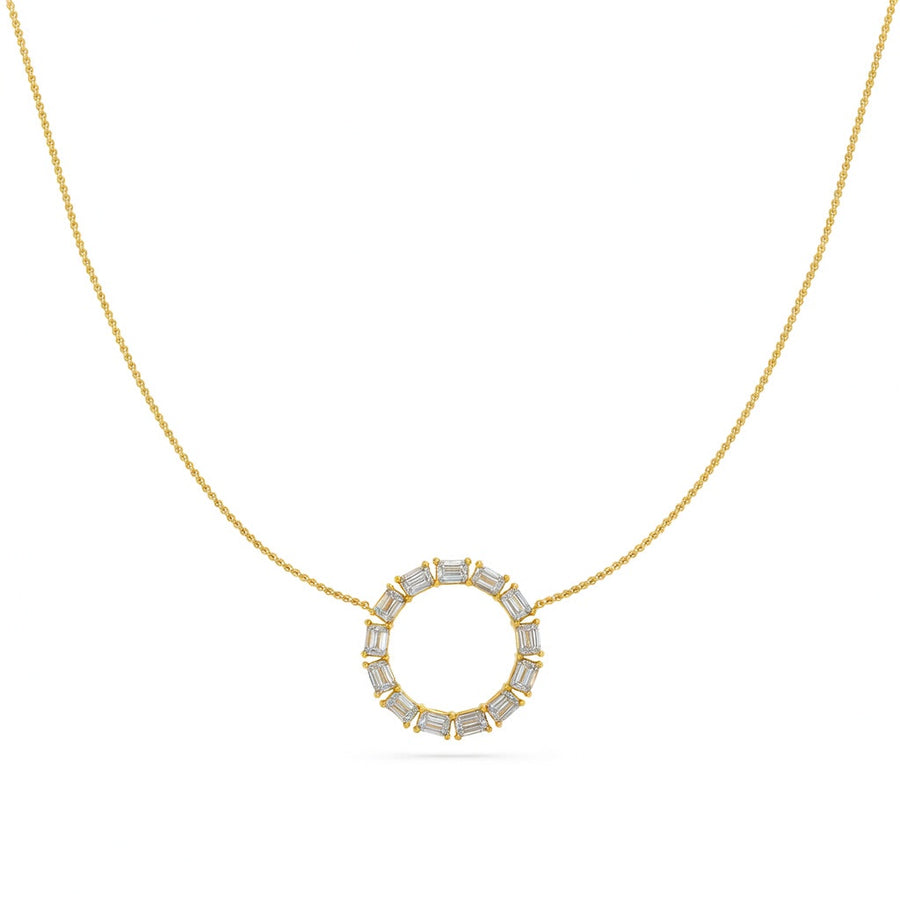 1.9 Ct Emerald Cut Diamond Chain Necklace VS1 D-F White Gold 14k
