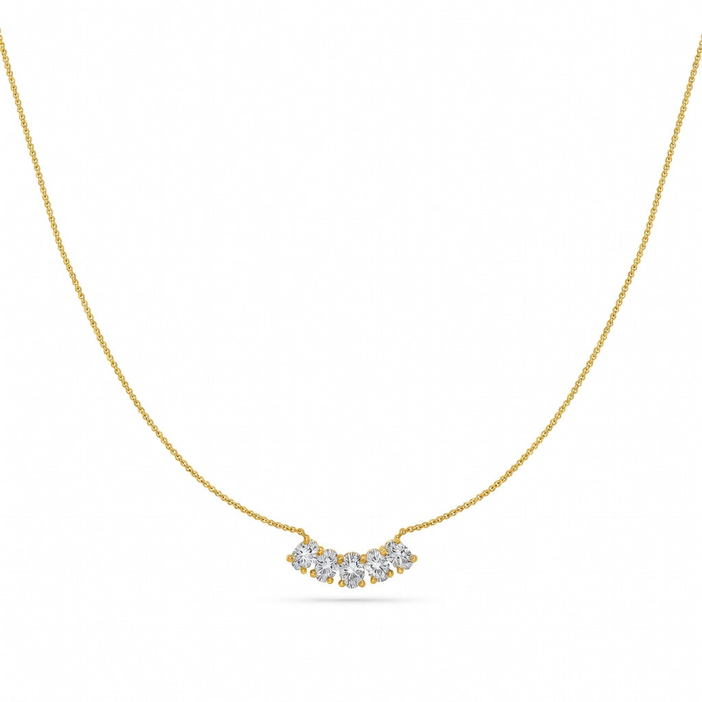0.9 Ct Oval Cut Diamond Chain Necklace VS1 D-F White Gold 14k