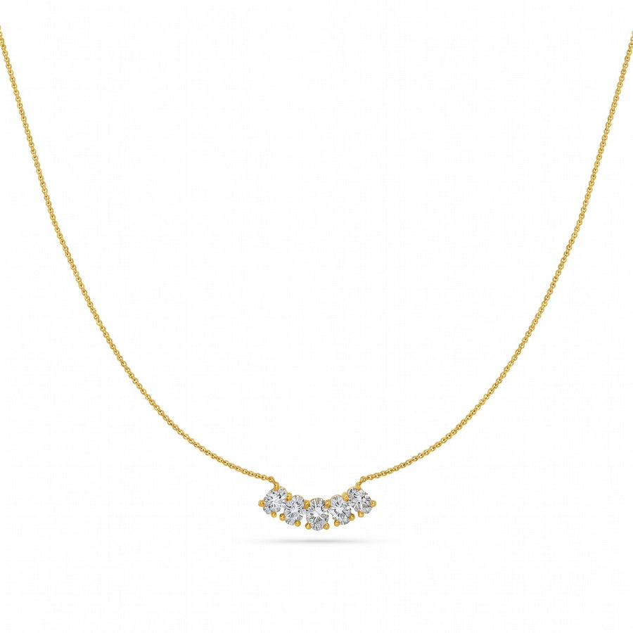 0.9 Ct Oval Cut Diamond Chain Necklace VS1 D-F White Gold 14k