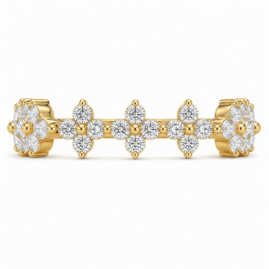 14K White Gold Lab-Grown Diamond Cluster Fashion Ring (1.00 CTW – D–F / VS1–VS2)