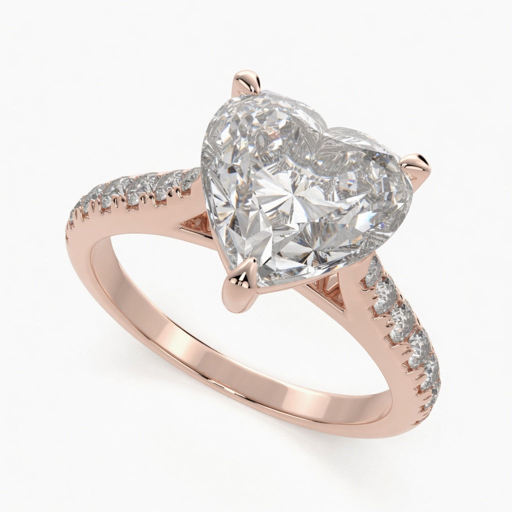 Ginevra 3.2 Carat Heart Cut Tapered Engagement Ring