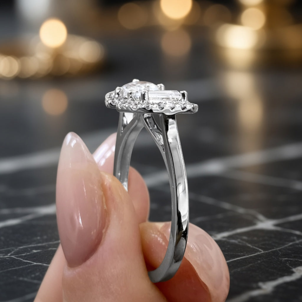1.05 CT Two-Stone Lab-Grown Diamond Fashion Ring in 14K Rose Gold (D–F / VS1–VS2)