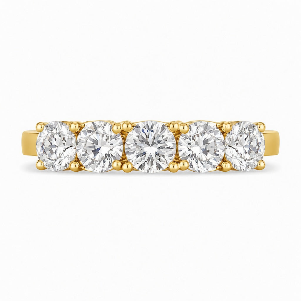 1.00 CT 5-Stone Lab-Grown Diamond Fashion Ring in 14K White Gold (D–F / VS1–VS2)