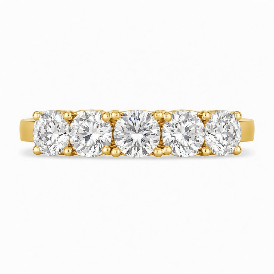 1.00 CT 5-Stone Lab-Grown Diamond Fashion Ring in 14K White Gold (D–F / VS1–VS2)