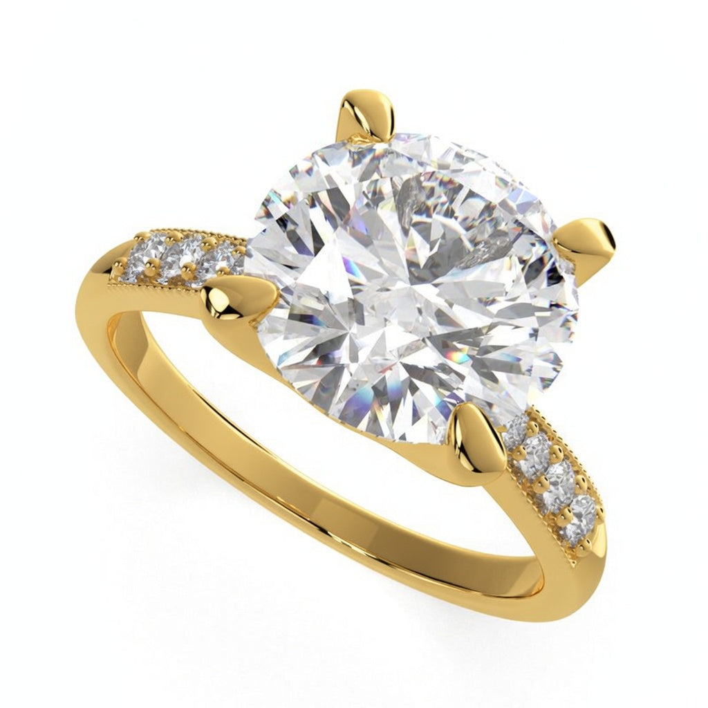 Federica 2.4 Carat Round Cut 4 Prong Engagement Ring