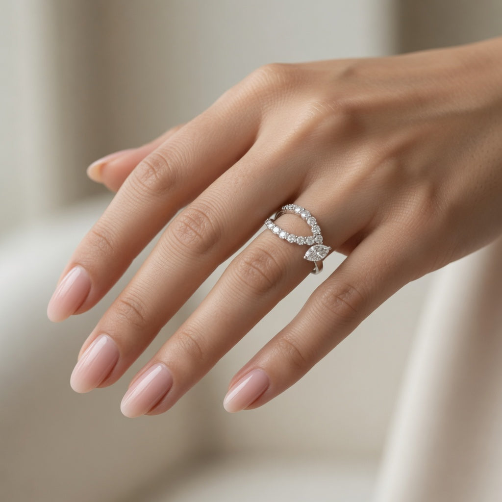 1.00 CT Round Lab-Grown Diamond Statement Ring in 14K White Gold (D–F / VS1–VS2)