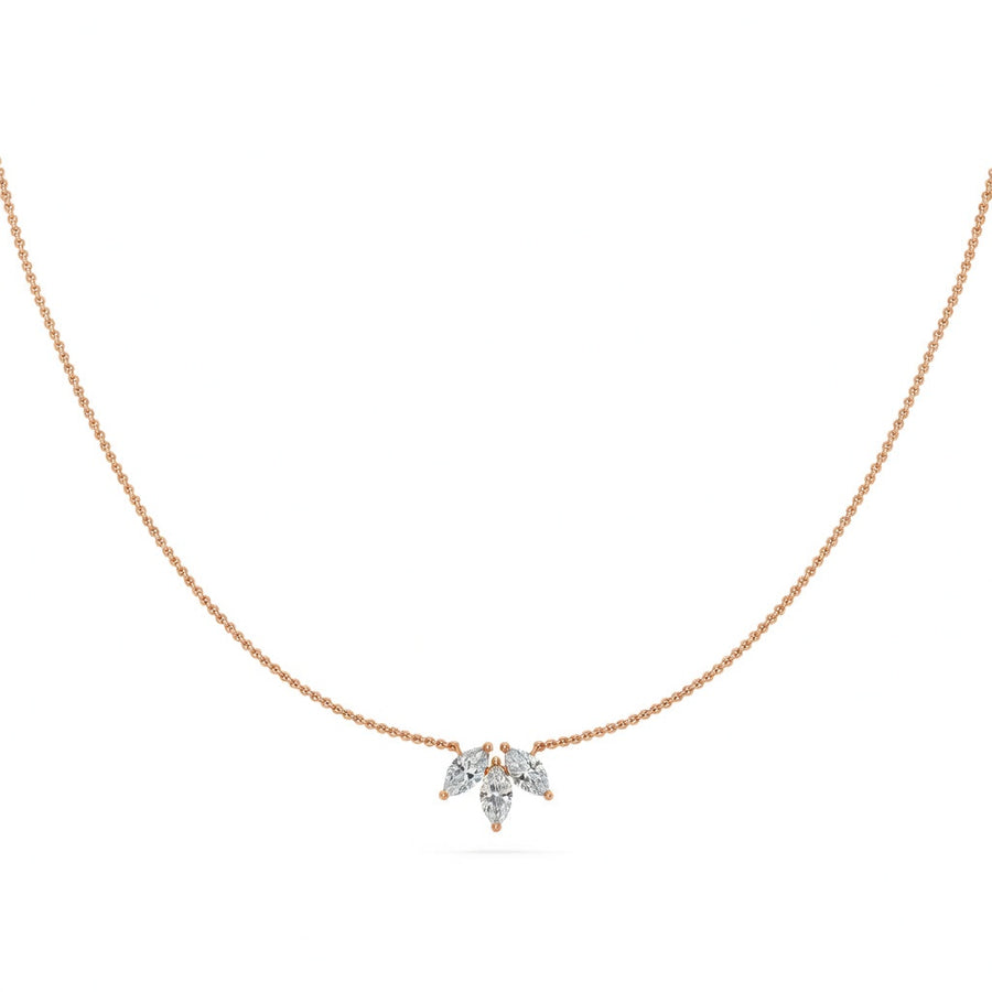 0.45 Ct Marquise Cut Diamond Chain Necklace VS1 D-F White Gold 14k