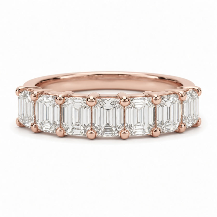 Diamond Half Eternity Ring 3.91 Carat Yellow Gold 14K