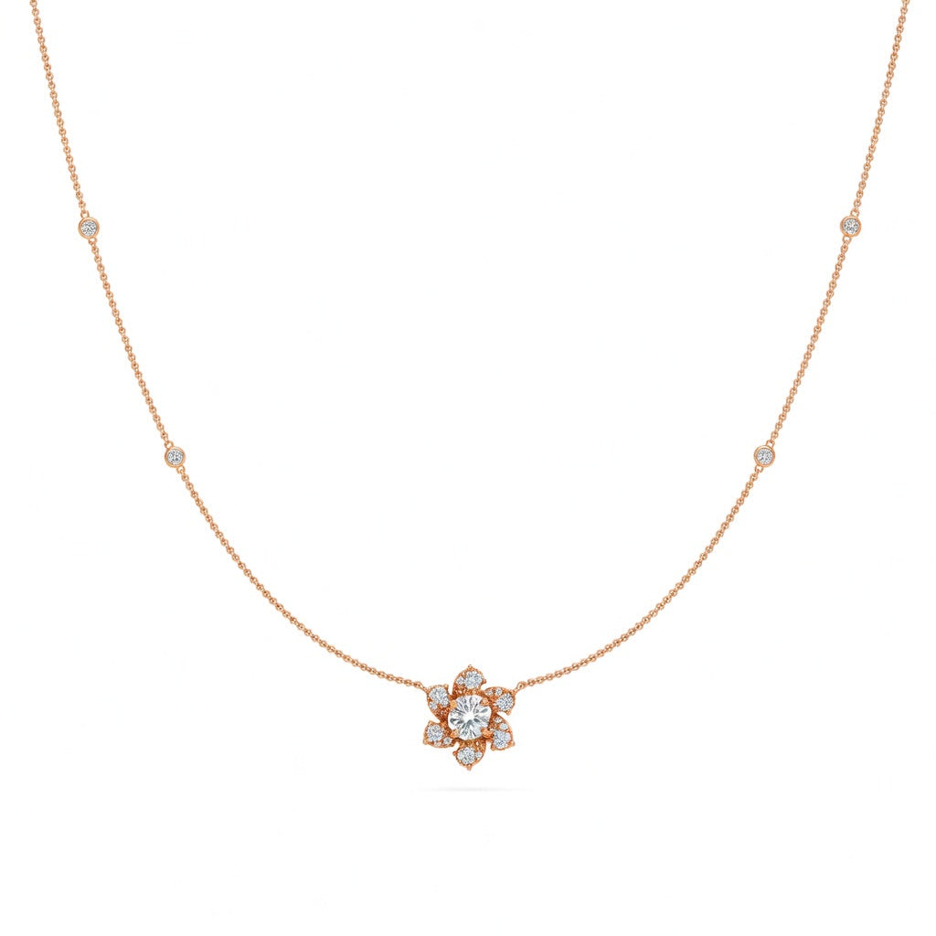1.2 Ct Pear Round Cut Diamond Pendant Necklace VS1 D-F White Gold 14k