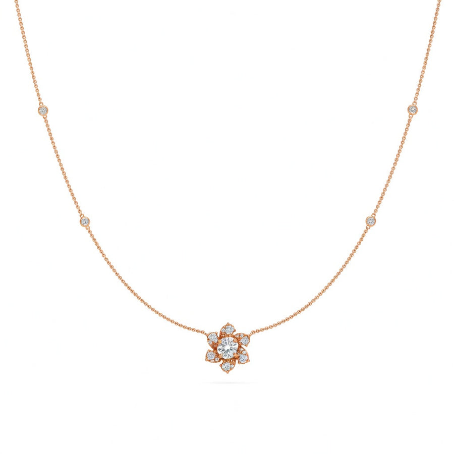 1.2 Ct Pear Round Cut Diamond Pendant Necklace VS1 D-F White Gold 14k
