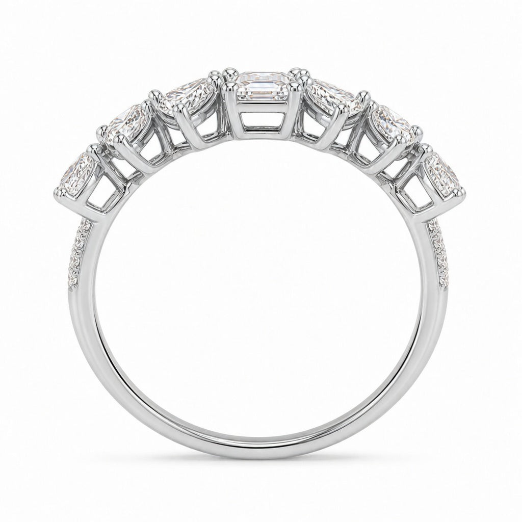 14K White Gold Lab-Grown Diamond Eternity Wedding Band Ring (1.10 CTW – D–F / VS1–VS2)