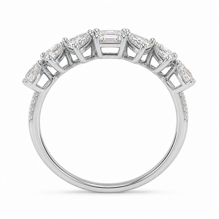 14K White Gold Lab-Grown Diamond Eternity Wedding Band Ring (1.10 CTW – D–F / VS1–VS2)