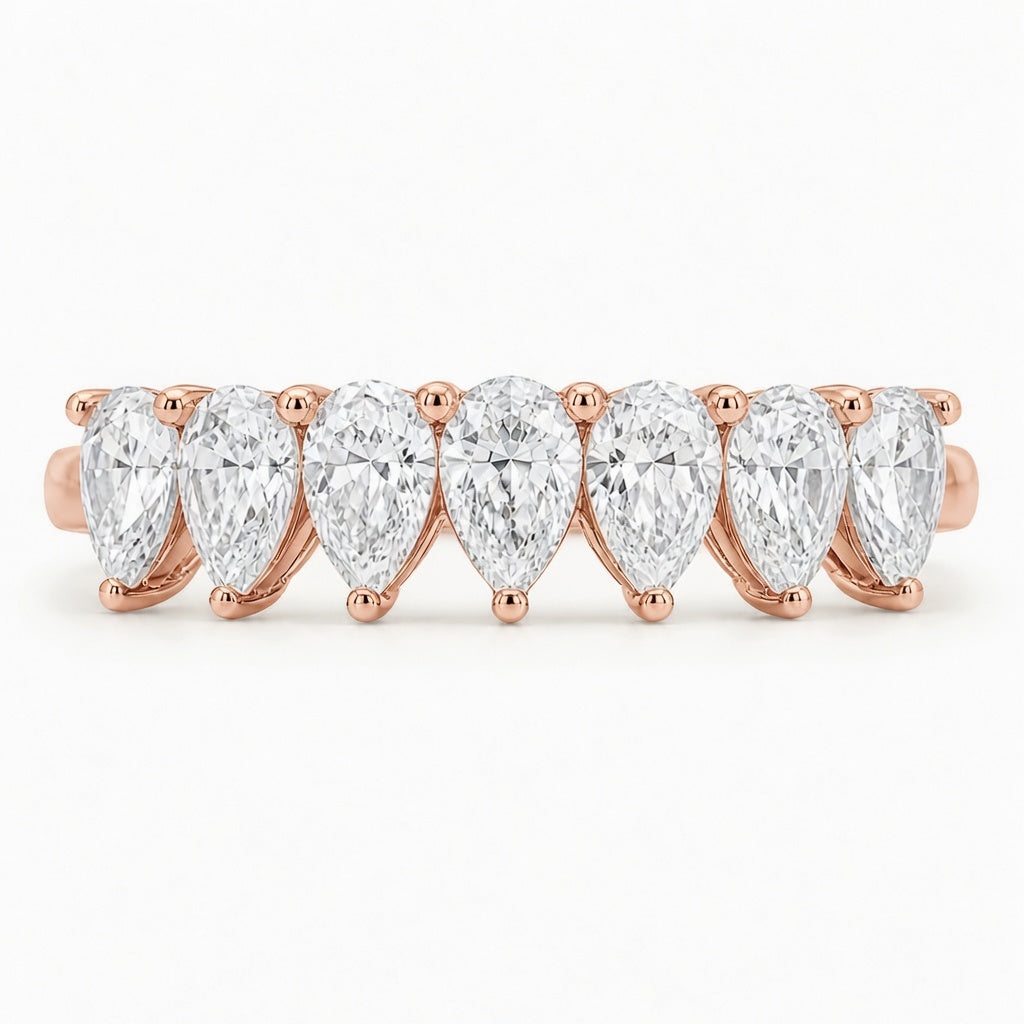 14K White Gold Lab-Grown Diamond Half Eternity Fashion Ring (1.15 CTW – D–F / VS1–VS2)