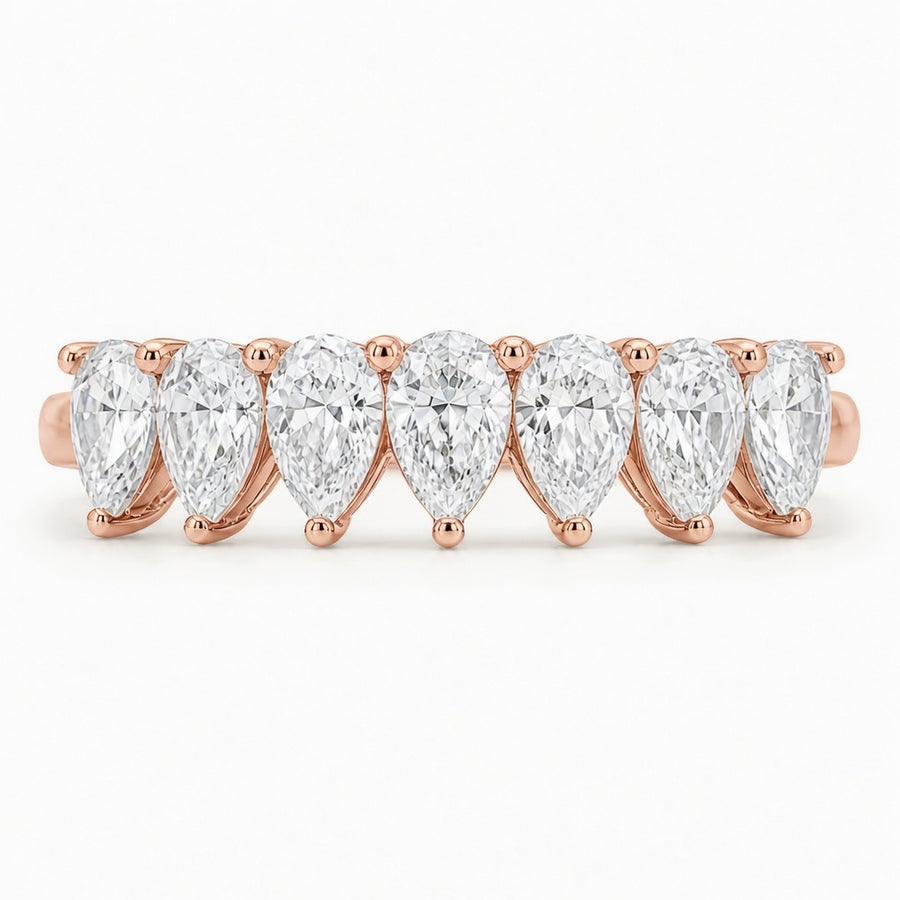 14K White Gold Lab-Grown Diamond Half Eternity Fashion Ring (1.15 CTW – D–F / VS1–VS2)
