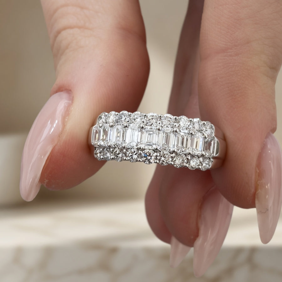 14K White Gold Lab-Grown Diamond Eternity Wedding Band Ring (1.55 CTW – D–F / VS1–VS2)